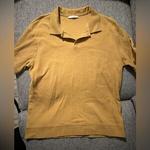 Zara Golden Ribbed Polo